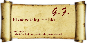 Gladovszky Frida névjegykártya